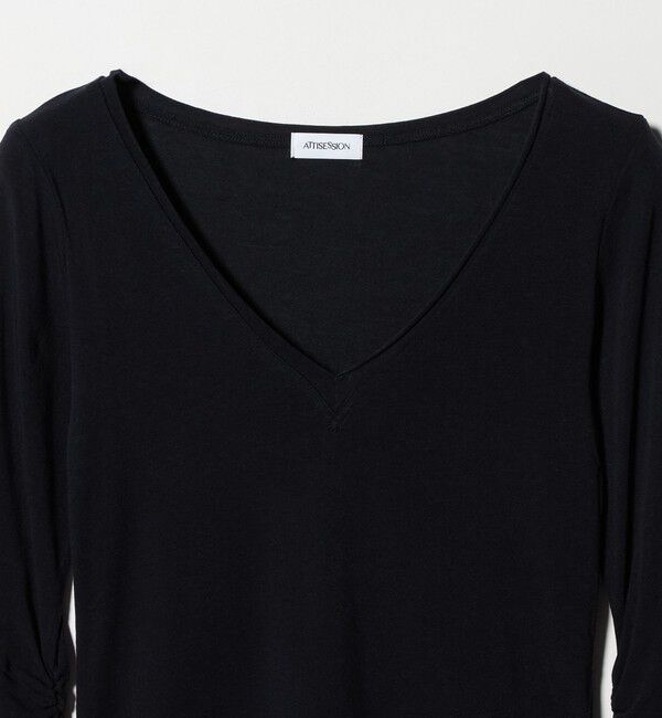 ATTISESSION「＜ATTISESSION＞Vネック ロングスリーブ トップス」|Tシャツ・カットソー|