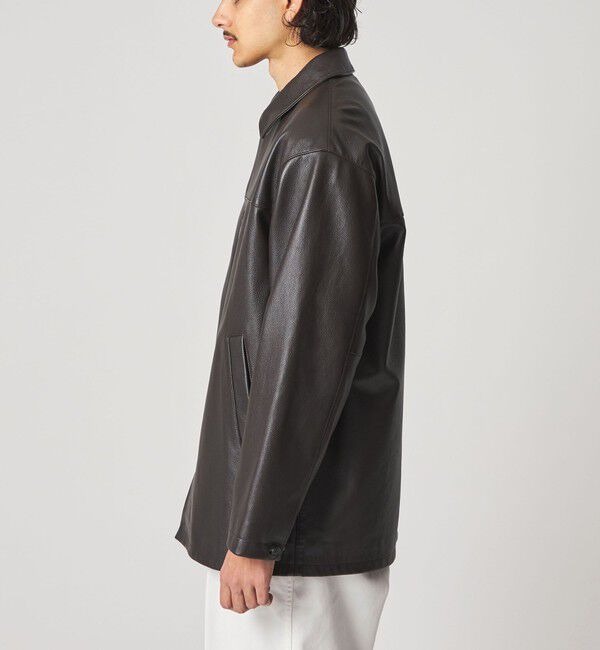 STEVEN ALAN「＜Steven Alan＞ シボ シープレザー カーコート」|ブルゾン・スタジャン|