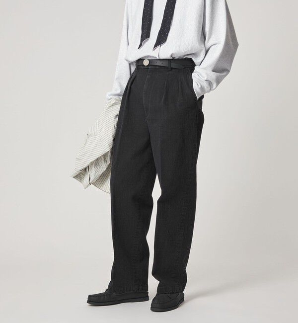 STEVEN ALAN「＜Steven Alan＞ ヘリンボーン イン ツープリーツ ドレス トラウザーズII」|スラックス|