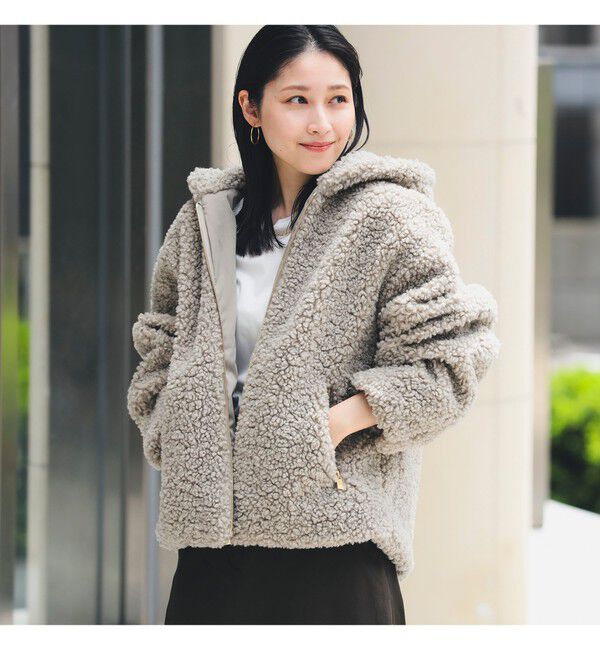 アリエル★TATRAS ＩＰＡＭＡフードボアジャケット size1 WEB限定】TATRAS / IPAMA ボア フードジャケット（Demi-Luxe BEAMS