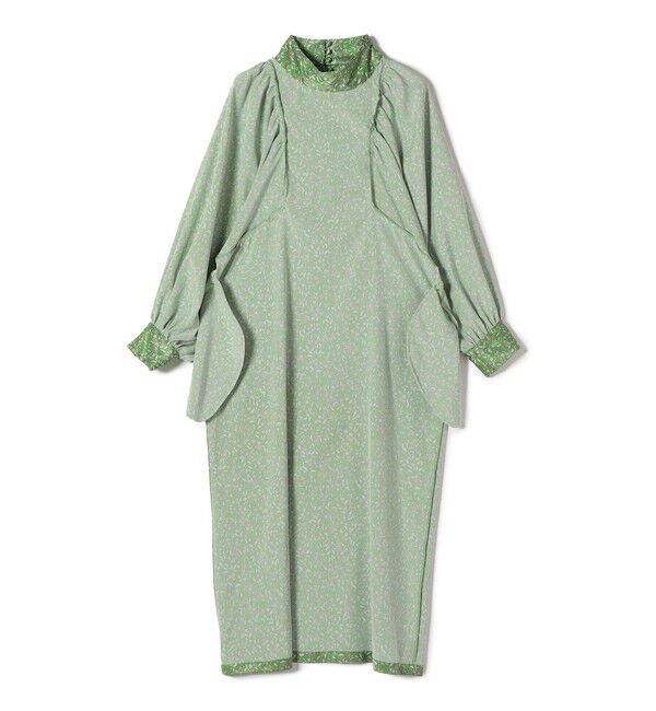 SHIPS for women「【SHIPS別注】A PUPIL:〈洗濯機可能〉ギャザー  スリーブ プリント ワンピース」|ワンピース|