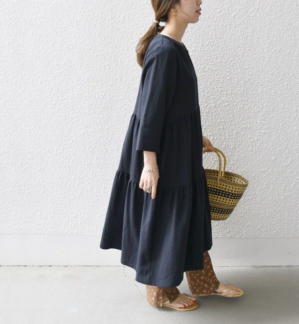 SHIPS any「SHIPS any:〈洗濯機可能〉リサイクル ブレンドリネン ティアード ワンピース 羽織り」|その他|