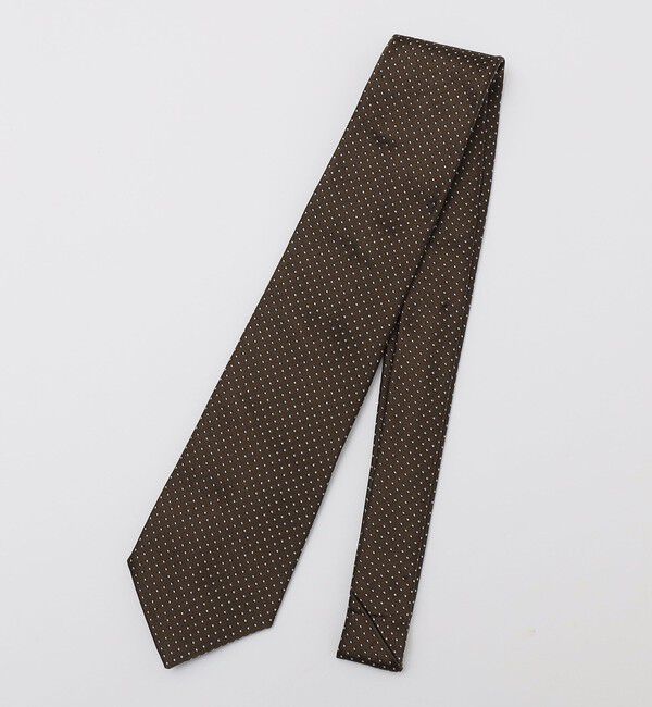 SHIPS「SHIPS: フォサッティ サテン ピンドット ネクタイ」|ネクタイ・蝶ネクタイ|ブラウン