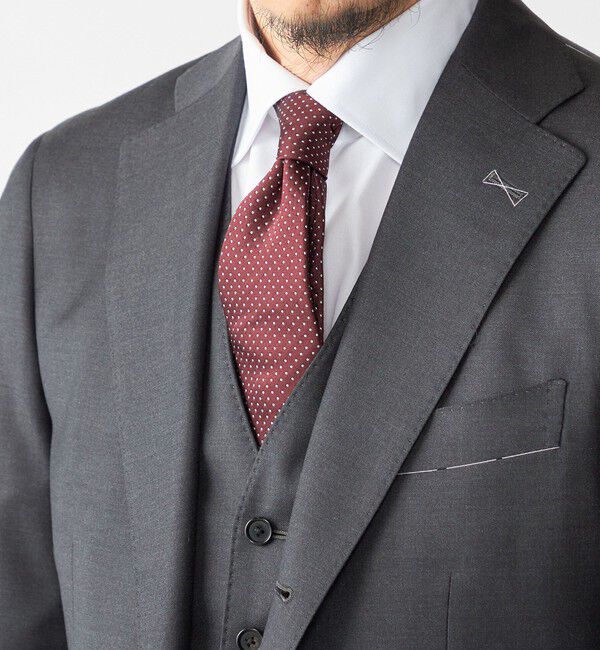 SHIPS「SHIPS: フォサッティ サテン ピンドット ネクタイ」|ネクタイ・蝶ネクタイ|ワイン