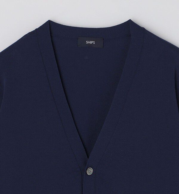SHIPS「SHIPS: 〈手洗い可能〉14ゲージ TEXBRID(R) リネン カーディガン」|カーディガン|