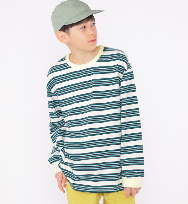 SHIPS KIDS「SHIPS KIDS:140～160cm / マルチ ボーダー 長袖 TEE」|Tシャツ・カットソー|