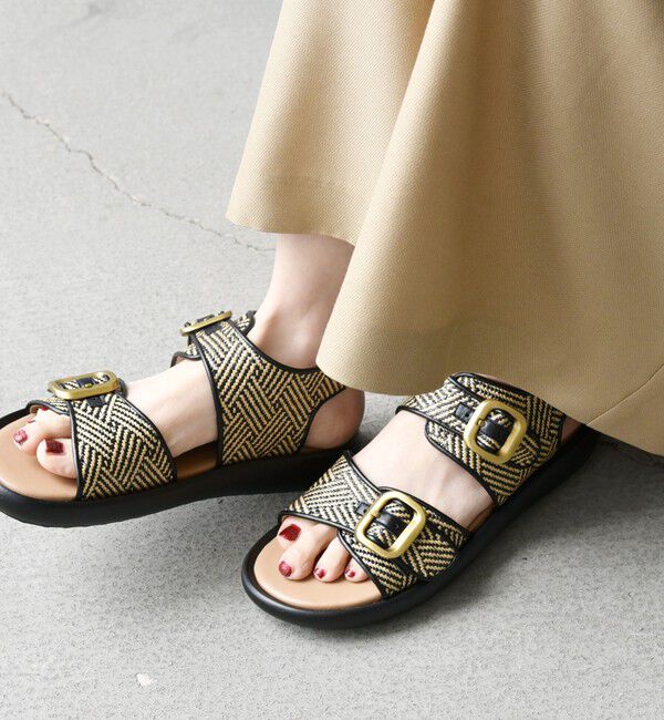 SHIPS any「【SHIPS any別注】eblouna: バックルベルト サンダル」|サンダル|ベージュ系その他