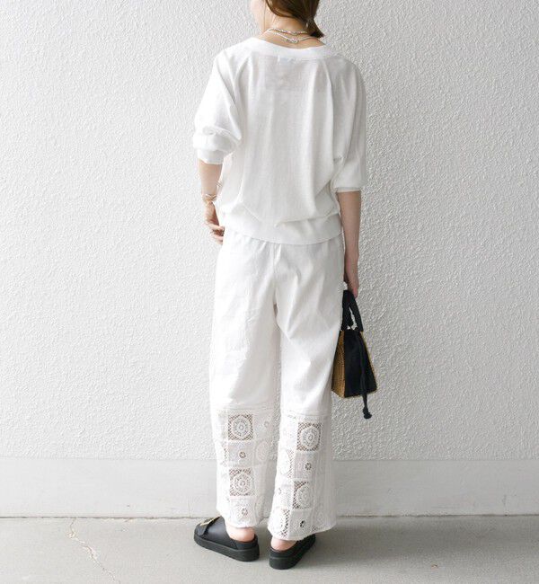 SHIPS any「SHIPS any:〈手洗い可能〉リネン ミックス Vネック ショート シアー カーディガン」|カーディガン|