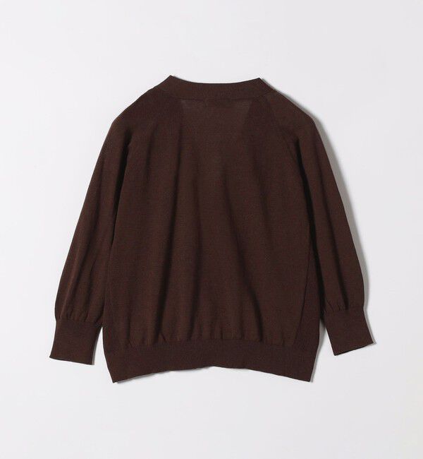 SHIPS any「SHIPS any:〈手洗い可能〉リネン ミックス Vネック ショート シアー カーディガン」|カーディガン|