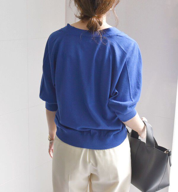 SHIPS any「SHIPS any:〈手洗い可能〉リネン ミックス Vネック ショート シアー カーディガン」|カーディガン|