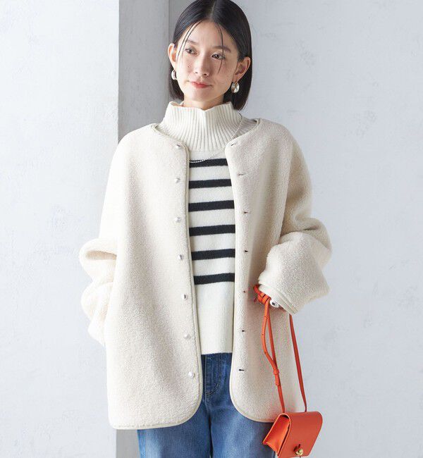 SHIPS for women「〈手洗い可能〉リバーシブル ボア &times; フリース ブルゾン」|ブルゾン・スタジャン|