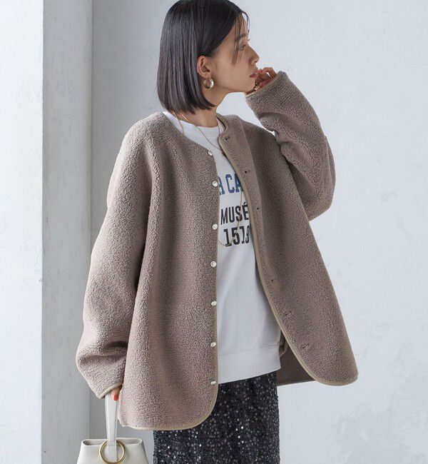 SHIPS for women「〈手洗い可能〉リバーシブル ボア &times; フリース ブルゾン」|ブルゾン・スタジャン|