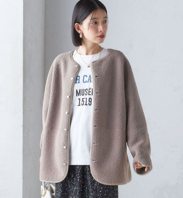 SHIPS for women「〈手洗い可能〉リバーシブル ボア &times; フリース ブルゾン」|ブルゾン・スタジャン|