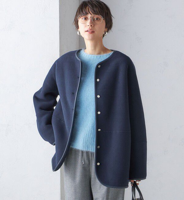 SHIPS for women「〈手洗い可能〉リバーシブル ボア &times; フリース ブルゾン」|ブルゾン・スタジャン|