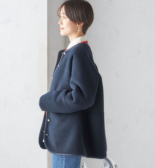 SHIPS for women「〈手洗い可能〉リバーシブル ボア &times; フリース ブルゾン」|ブルゾン・スタジャン|