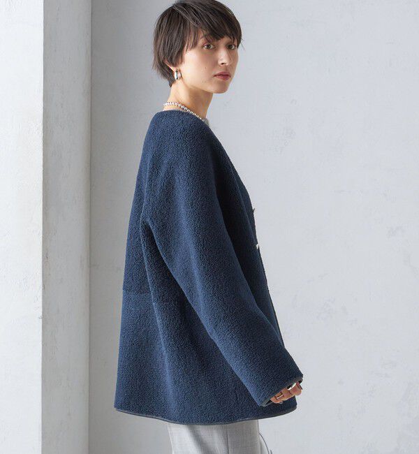 SHIPS for women「〈手洗い可能〉リバーシブル ボア &times; フリース ブルゾン」|ブルゾン・スタジャン|