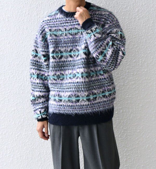 SHIPS any「SHIPS any :〈手洗い可能〉フェアアイル シャギー クルーネック ニット◇」|ニット・セーター|