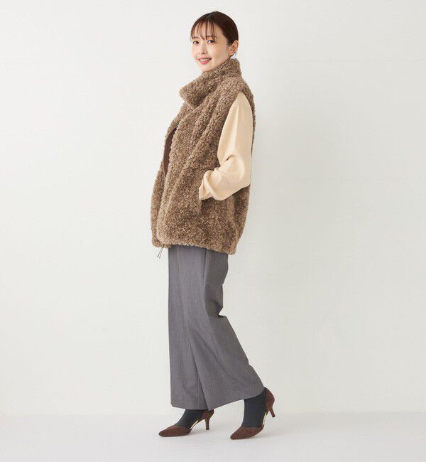 SHIPS Colors 「SHIPS Colors: カーリー ボア スタンドカラー ベスト」|ベスト・ジレ|