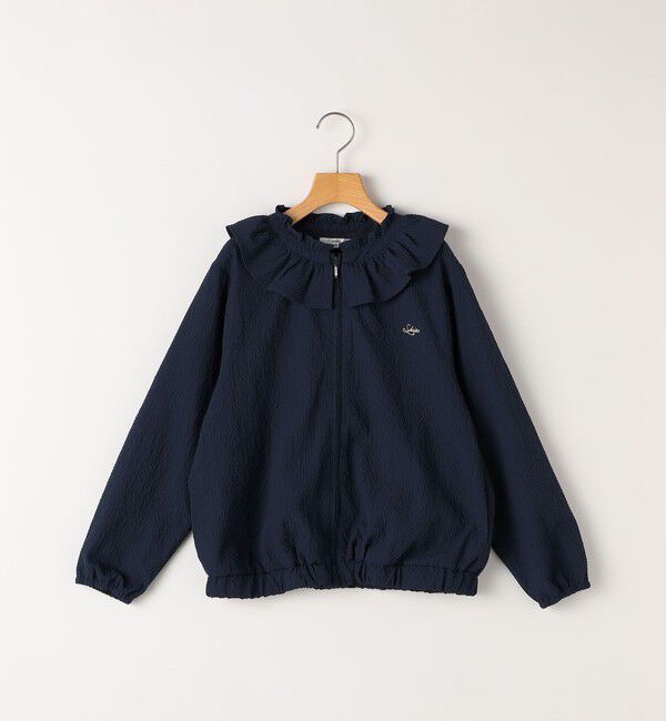 SHIPS KIDS「SHIPS KIDS:140～150cm /〈UVカット/洗濯機可能〉フリル パーカ」|ブルゾン・スタジャン|ネイビー