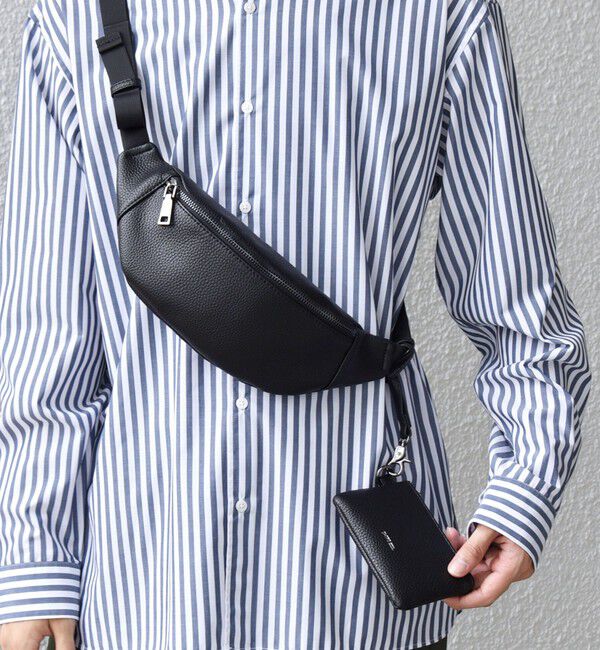 SHIPS any「SHIPS any: スプリット レザー ボディバッグ (カードケース付き) 25AW◇」|その他|ブラック