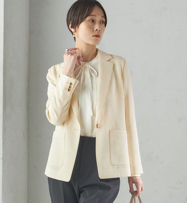 SHIPS for women「〈手洗い可能〉ストレッチ混 シングル 1ボタン テーラード ジャケット」|テーラードジャケット|