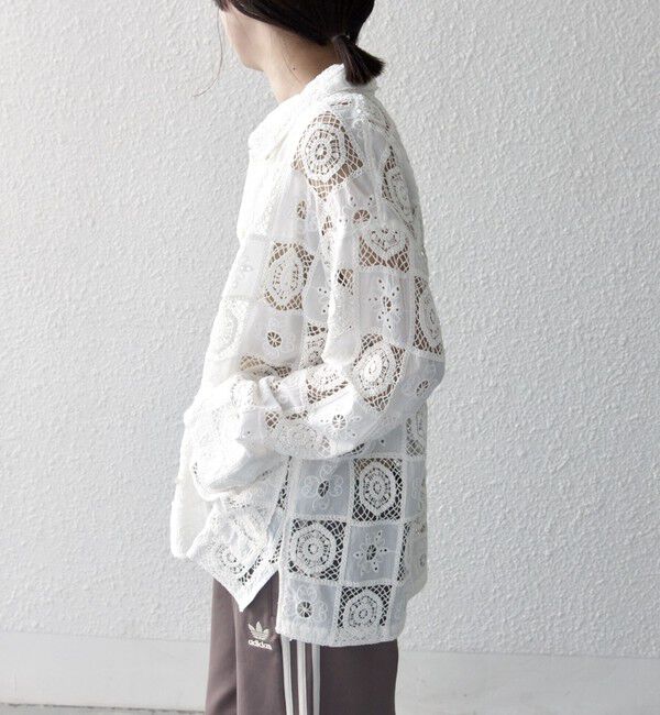 SHIPS any「SHIPS any:〈手洗い可能〉パッチワーク レース ジャケット シャツ」|その他|