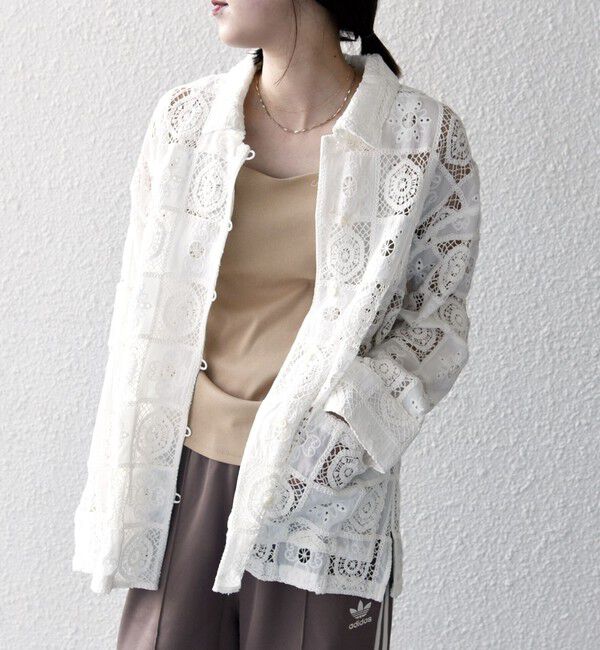 SHIPS any「SHIPS any:〈手洗い可能〉パッチワーク レース ジャケット シャツ」|その他|