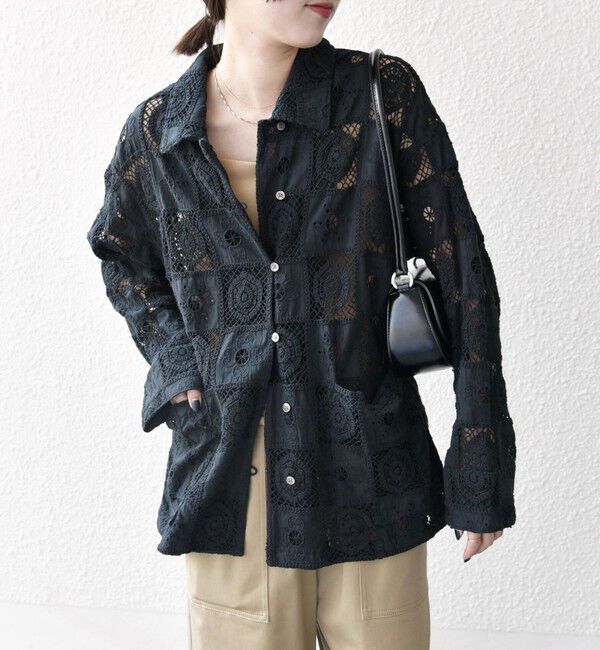 SHIPS any「SHIPS any:〈手洗い可能〉パッチワーク レース ジャケット シャツ」|その他|