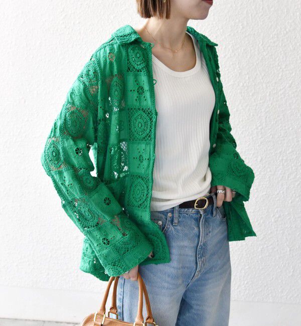 SHIPS any「SHIPS any:〈手洗い可能〉パッチワーク レース ジャケット シャツ」|その他|