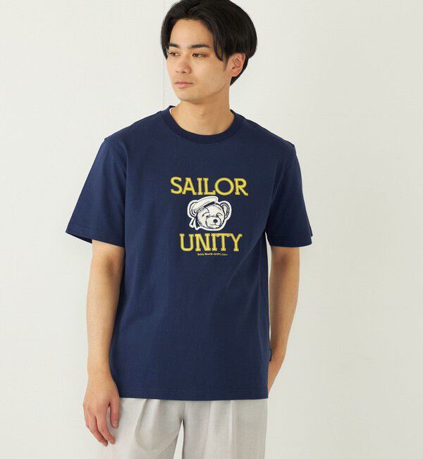 SHIPS Colors 「SHIPS Colors: TeddyBear(R) プリント & ステッチ Tシャツ◇」|Tシャツ・カットソー|ネイビー
