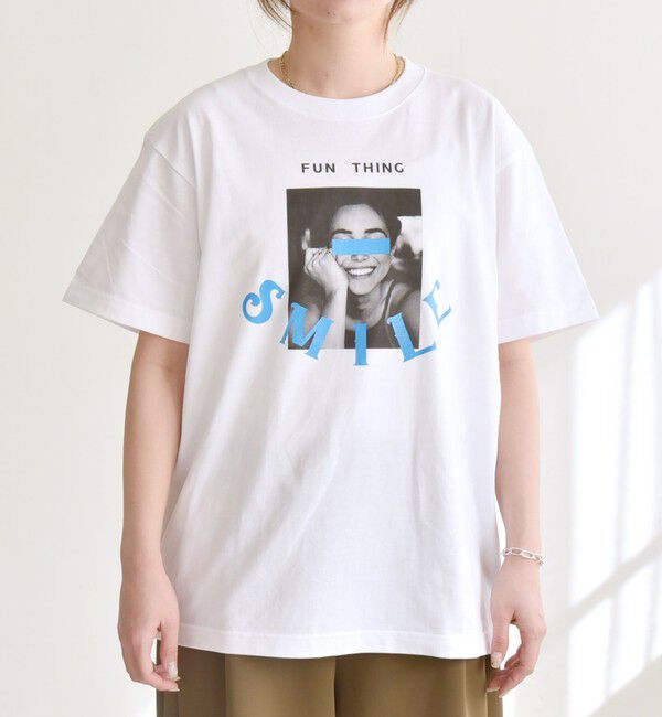 quaranciel「ANGE IN DISGUISE:〈手洗い可能〉コットン フォト & ロゴ TEE」|Tシャツ・カットソー|