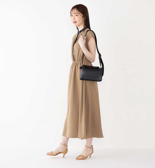 SHIPS Colors 「SHIPS Colors:〈手洗い可能〉配色 ギャザー フレンチスリーブ ワンピース◇」|ワンピース|