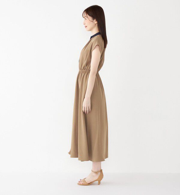 SHIPS Colors 「SHIPS Colors:〈手洗い可能〉配色 ギャザー フレンチスリーブ ワンピース◇」|ワンピース|