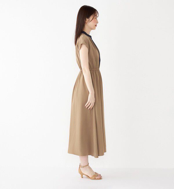 SHIPS Colors 「SHIPS Colors:〈手洗い可能〉配色 ギャザー フレンチスリーブ ワンピース◇」|ワンピース|