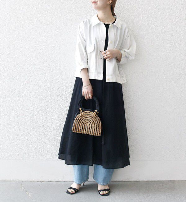 SHIPS any「SHIPS any:〈洗濯機可能〉オックス ステッチ ショート シャツ ジャケット」|ブルゾン・スタジャン|