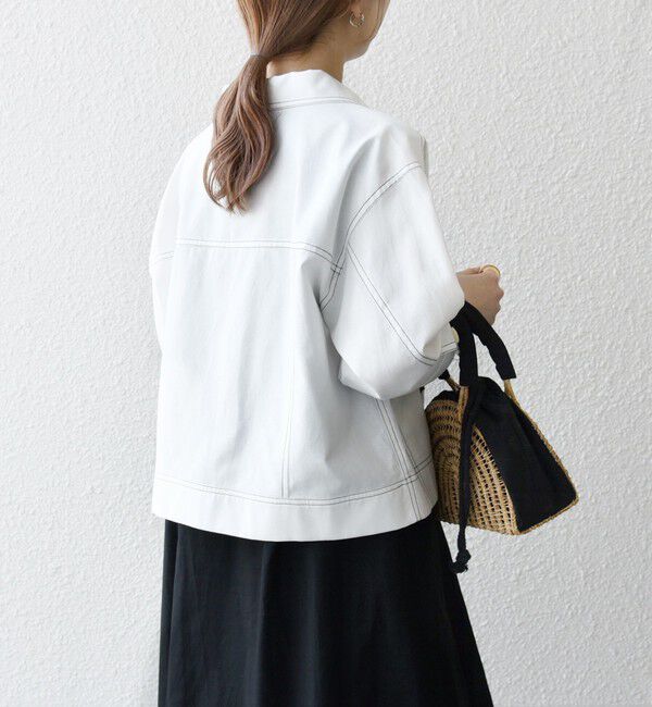 SHIPS any「SHIPS any:〈洗濯機可能〉オックス ステッチ ショート シャツ ジャケット」|ブルゾン・スタジャン|