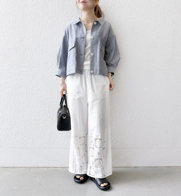 SHIPS any「SHIPS any:〈洗濯機可能〉オックス ステッチ ショート シャツ ジャケット」|ブルゾン・スタジャン|