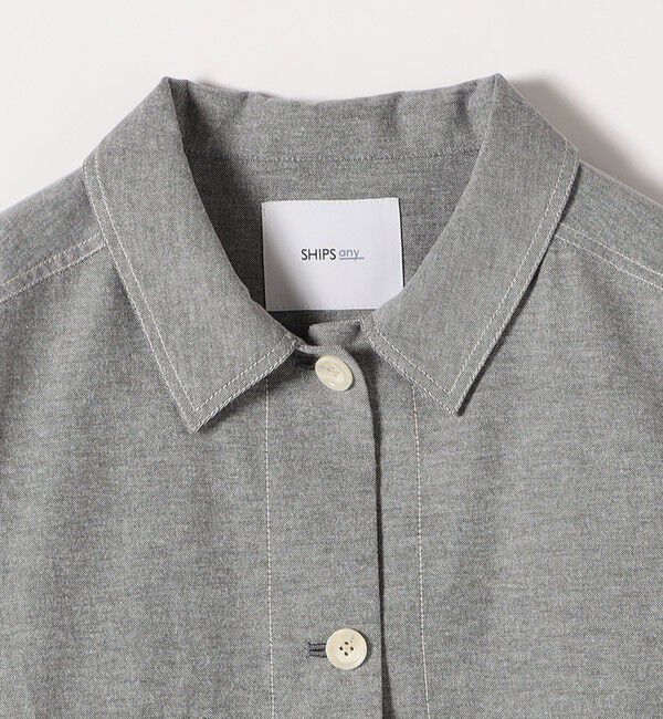 SHIPS any「SHIPS any:〈洗濯機可能〉オックス ステッチ ショート シャツ ジャケット」|ブルゾン・スタジャン|