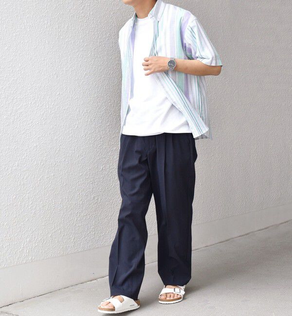 SHIPS any「SHIPS any: BEZ TEXTILE マルチカラー ストライプ/ソリッド ボタンダウン ショートスリーブ シャツ◇」|シャツ・ブラウス|