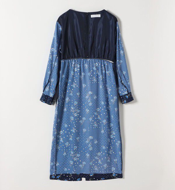 quaranciel「《予約》quaranciel: ドット フラワー プリント Iライン ギャザー ワンピース」|ワンピース|