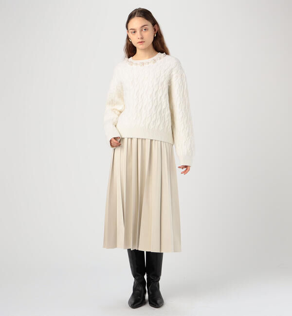 Ballsey「ライトスエード プリーツミディスカート」|スカート|