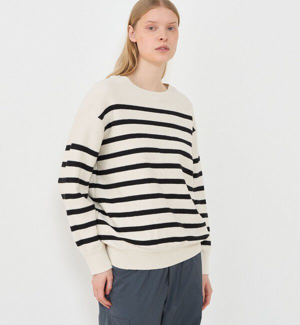 GALERIE VIE「フリゼコットンボーダー クルーネックプルオーバー」|ニット・セーター|