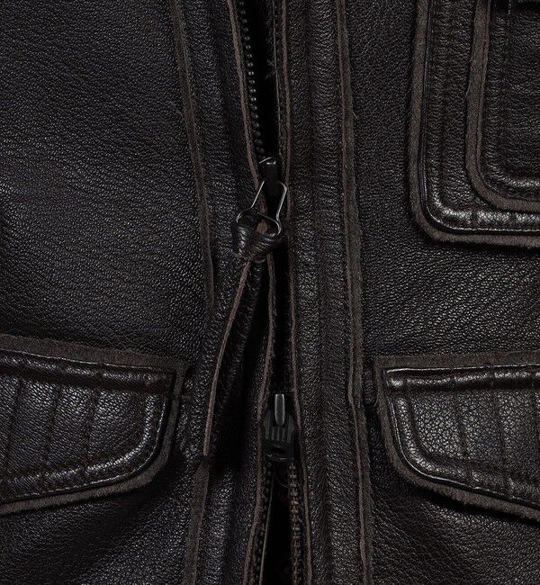 TOMORROWLAND MENS「ゴートレザー ライダースジャケット」|ブルゾン・スタジャン|