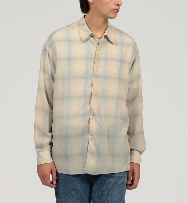 TOMORROWLAND MENS「ウールポリエステル シャーリングレギュラーカラーシャツ」|シャツ・ブラウス|