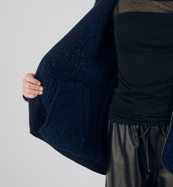 DES PRES「ウールブークレー カラーレスジャケット」|ノーカラージャケット|