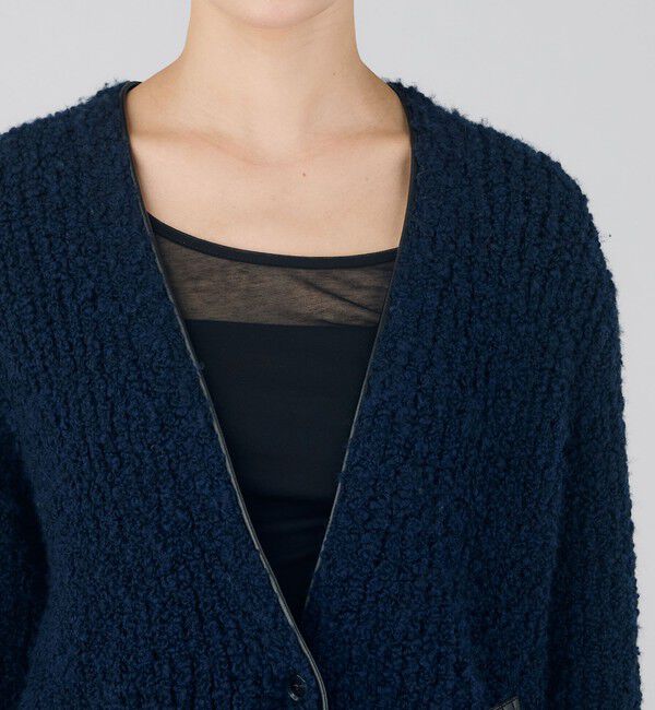 DES PRES「ウールブークレー カラーレスジャケット」|ノーカラージャケット|