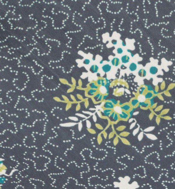 SOULEIADO「ポリエステルサテンプリント サイドシャーリングスカート」|タイト|