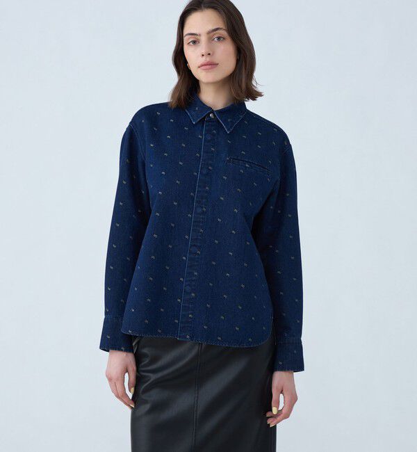 MACPHEE「デニムスパークジャカード レギュラーシャツ」|シャツ・ブラウス|