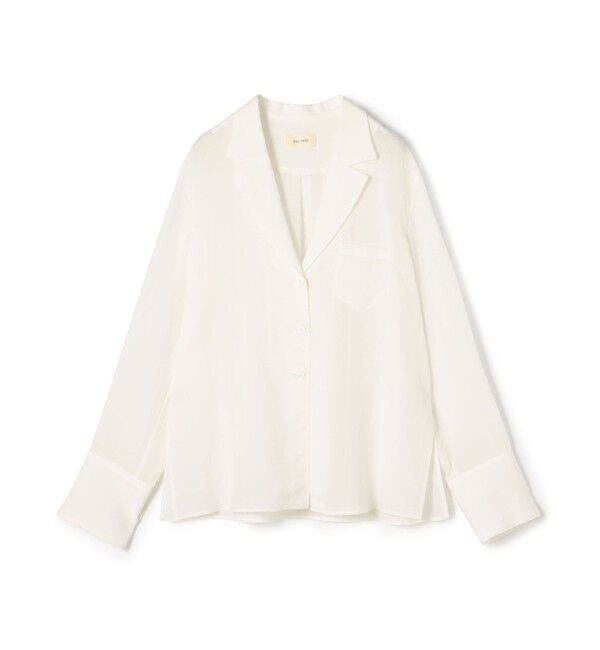 DES PRES「キュプラコットンストライプ シャツジャケット」|テーラードジャケット|11 ホワイト
