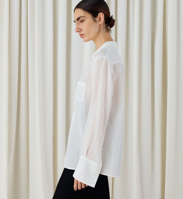 DES PRES「キュプラコットンストライプ シャツジャケット」|テーラードジャケット|